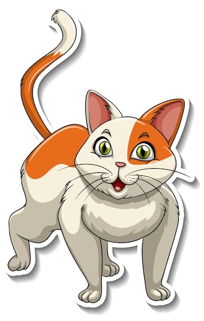 A sticker template of cat cartoon character