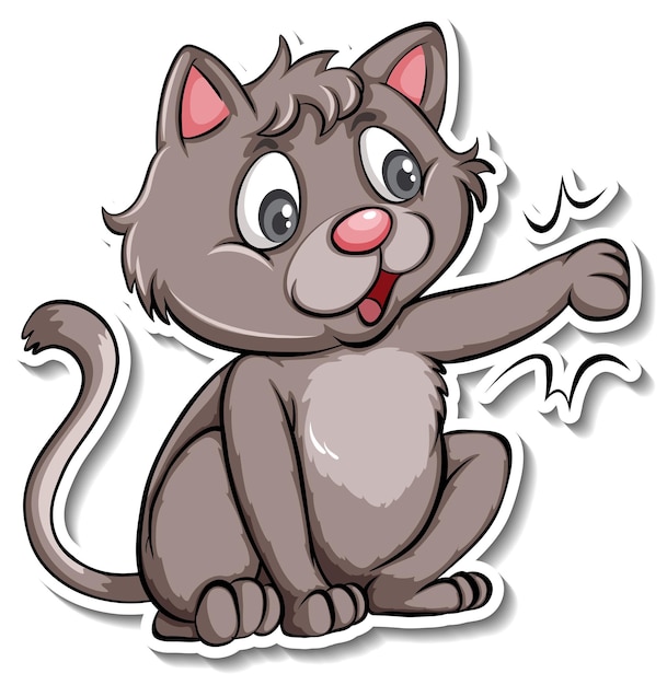 고양이 만화 캐릭터의 스티커 템플릿