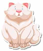 Free vector a sticker template of cat cartoon character