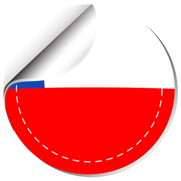 Vettore gratuito modello di adesivo per la bandiera del cile