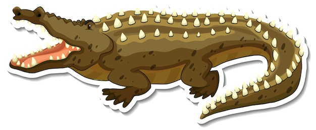 Free vector a sticker template of crocodile cartoon character