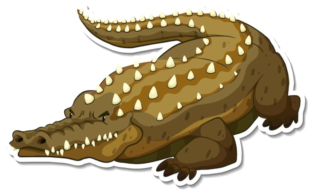 Free vector a sticker template of crocodile cartoon character