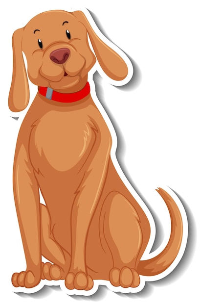 A sticker template of dog cartoon character