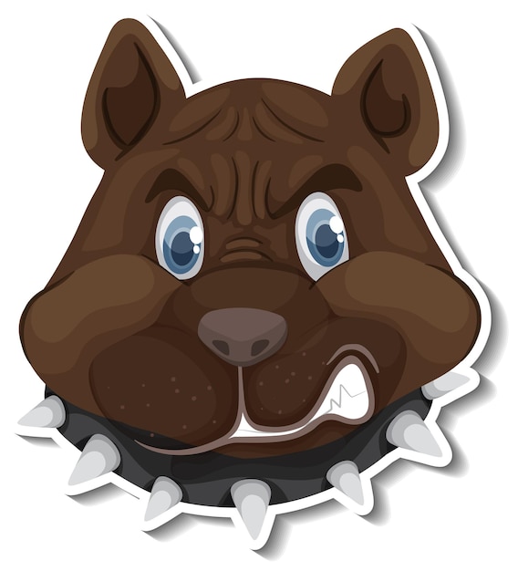 Free vector a sticker template of dog cartoon character