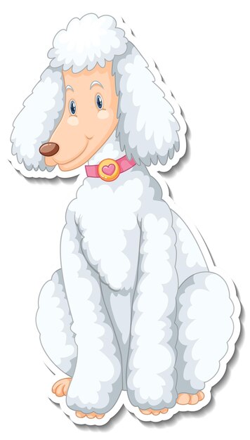 A sticker template of dog cartoon character