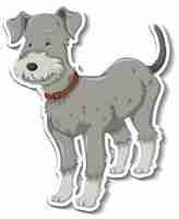 Free vector a sticker template of dog cartoon character