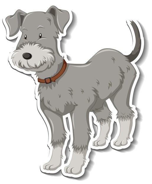 A sticker template of dog cartoon character