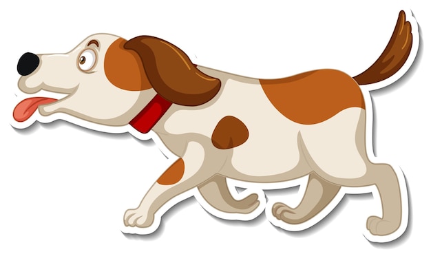 Free vector a sticker template of dog cartoon character