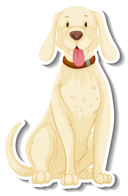 A sticker template of dog cartoon character