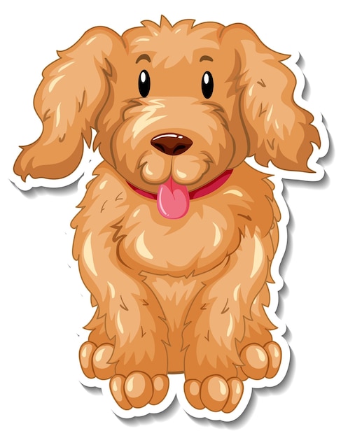 A sticker template of dog cartoon character