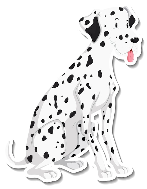 Free vector a sticker template of dog cartoon character