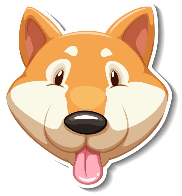 A sticker template of dog cartoon character