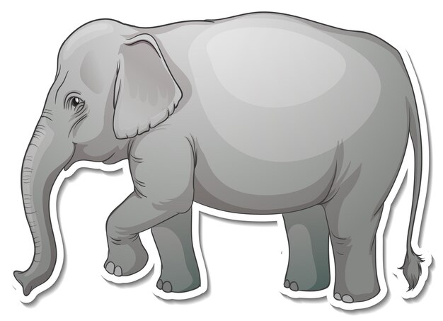 코끼리 만화 캐릭터의 스티커 템플릿