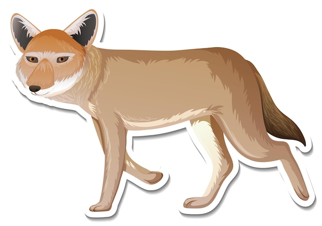 A sticker template of fox cartoon character