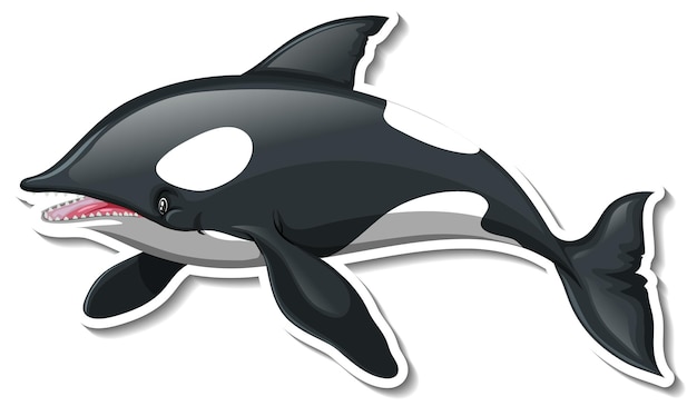 キラークジラの漫画のキャラクターのステッカーテンプレート