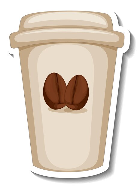 Free Vector a sticker template of a paper cup of coffee isolated