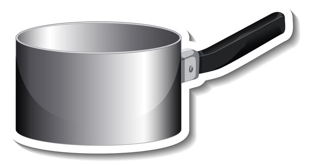 A sticker template of pot with handle isolated