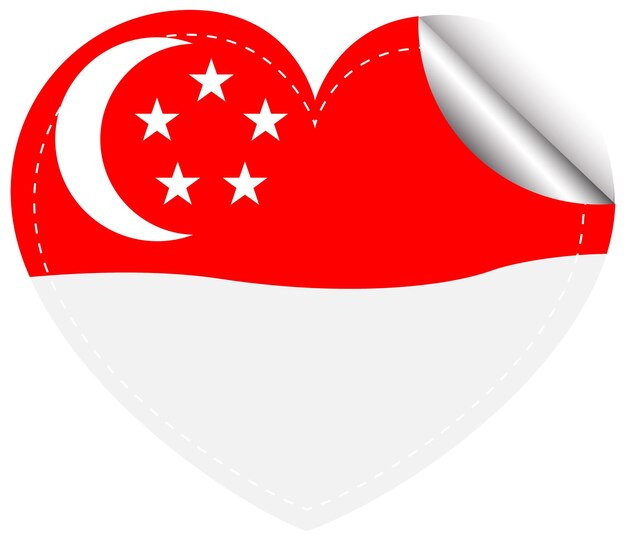 Sticker template for Singapore flag