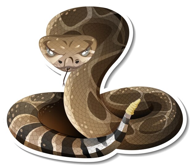 뱀 만화 캐릭터의 스티커 템플릿