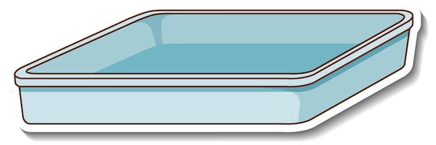 Free vector a sticker template with blank tray isolated