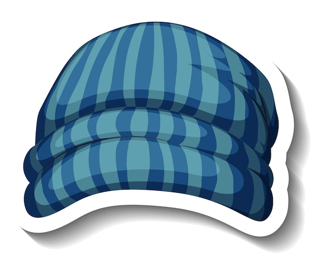 Free vector a sticker template with a blue beanie hat isolated