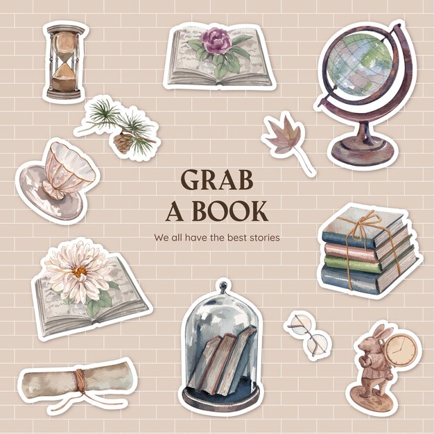 Book Stickers Images - Free Download on Freepik