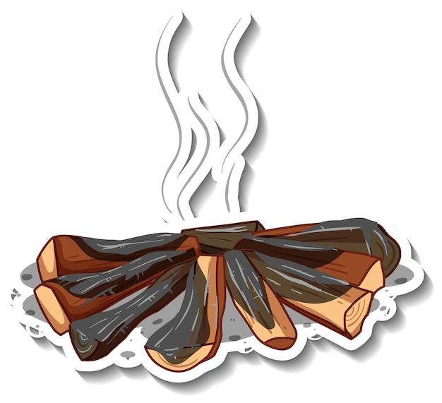 A sticker template with Campfire isolated