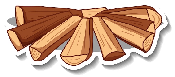 Free Vector a sticker template with campfire without fire isolated