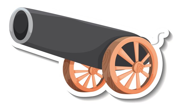 Sticker template with Cannon gun isolated