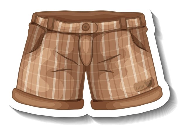 A sticker template with a casual shorts isolated