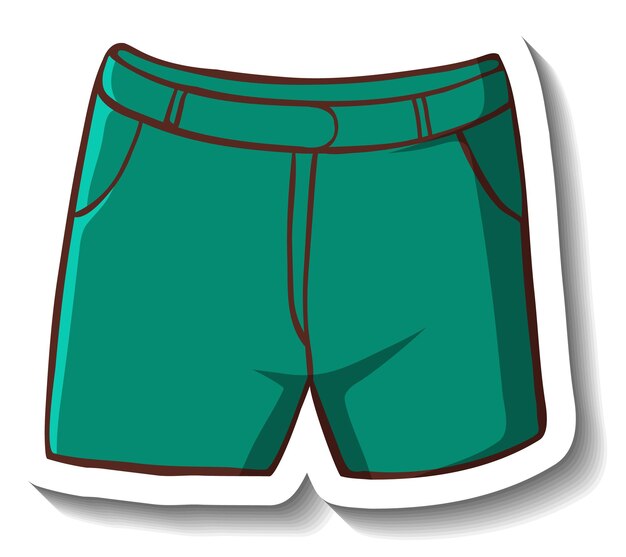 A sticker template with a casual shorts isolated