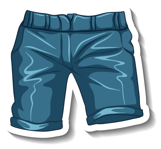 A sticker template with a casual shorts isolated