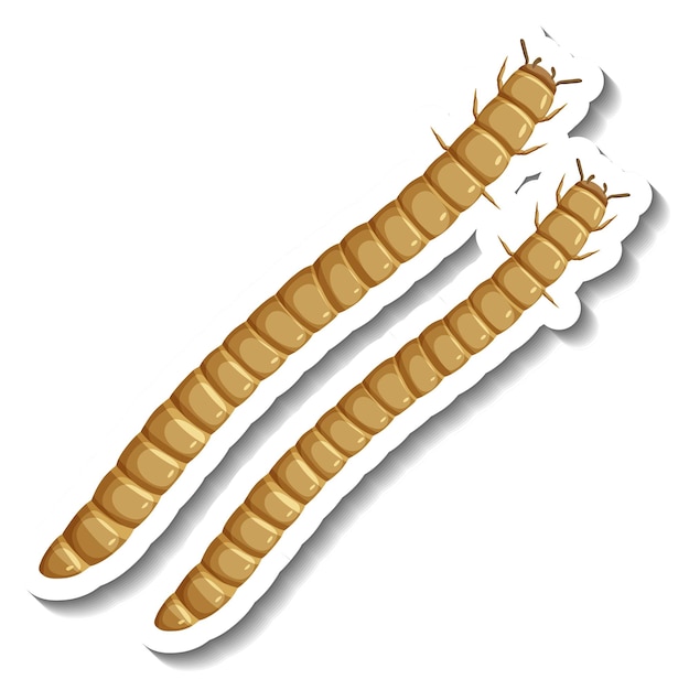 Free vector a sticker template with centipedes isolated