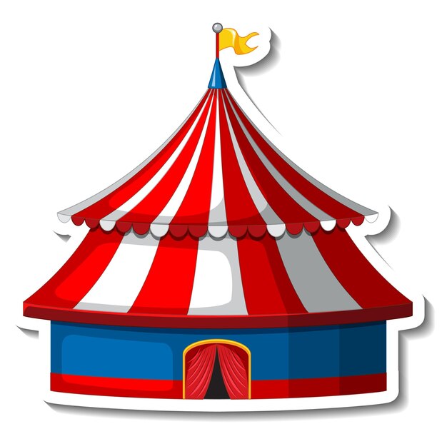 Sticker template with Circus Tent isolated