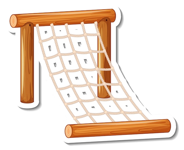 Free vector sticker template with climbing net for playground isolated