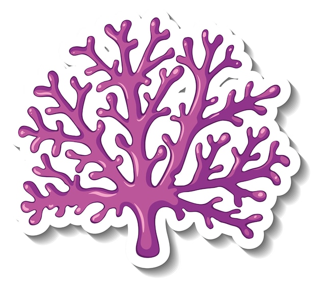 Free vector a sticker template with coral sea element isolated