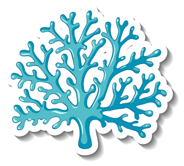 A sticker template with coral sea element isolated