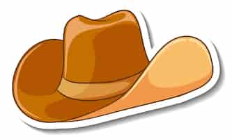 Free vector a sticker template with a cowboy hat isolated