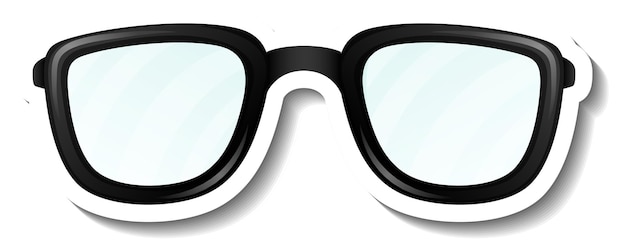 Vettore gratuito un modello di adesivo con occhiali da vista