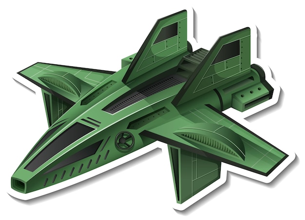 A sticker template with a fighter aircraft isolated