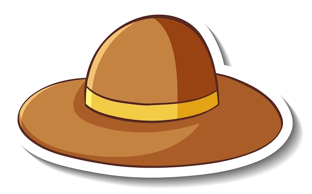 Free vector a sticker template with a floppy hat isolated