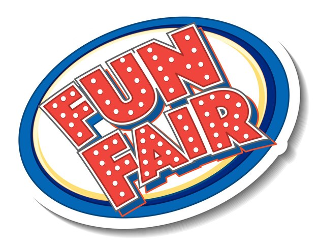 Шаблон стикера с изолированным баннером Funfair