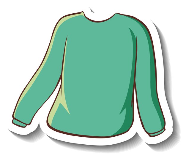 A sticker template with a green sweater isolated