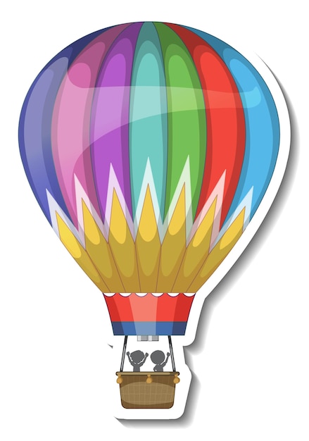 Free vector a sticker template with hot balloon air isolated