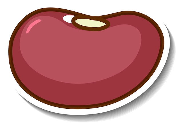 Free vector a sticker template with a kidney bean isolated