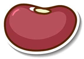 A sticker template with a kidney bean isolated