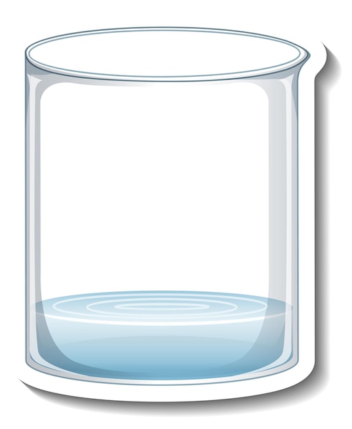 A sticker template with laboratory glassware isolated