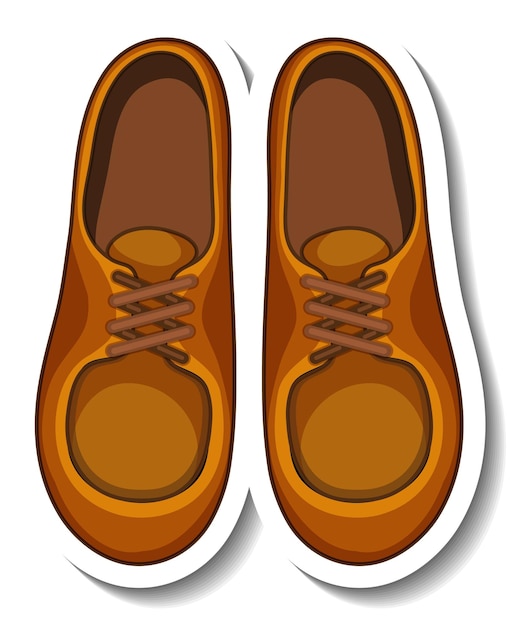 Free vector a sticker template with men's shoes isolated