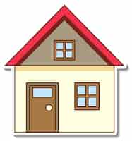 Free vector a sticker template with mini house isolated