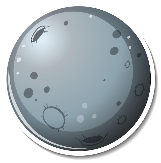 Sticker template with the moon isolated